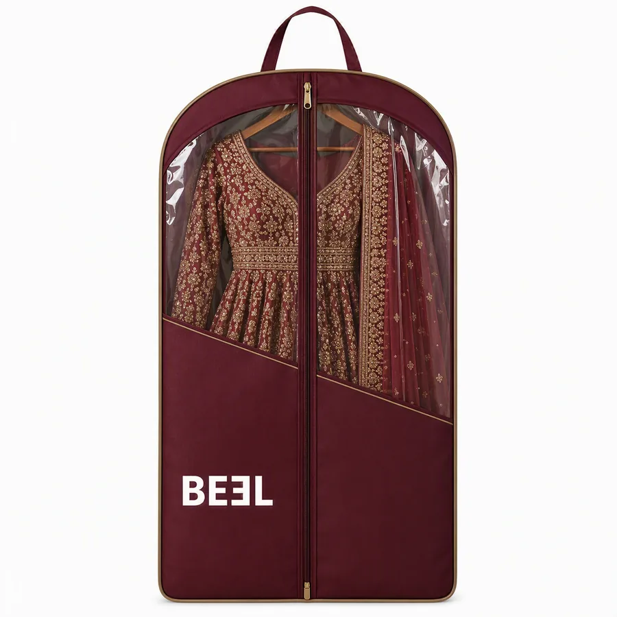Bridal Dress Cover - Maroon Quilted
