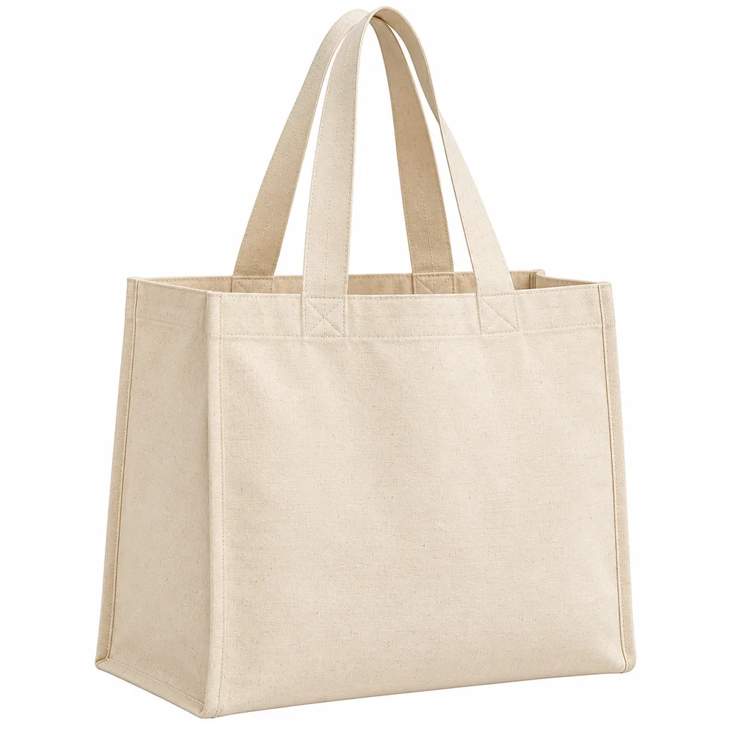 Natural cotton shopping tote bag, ready for custom printing