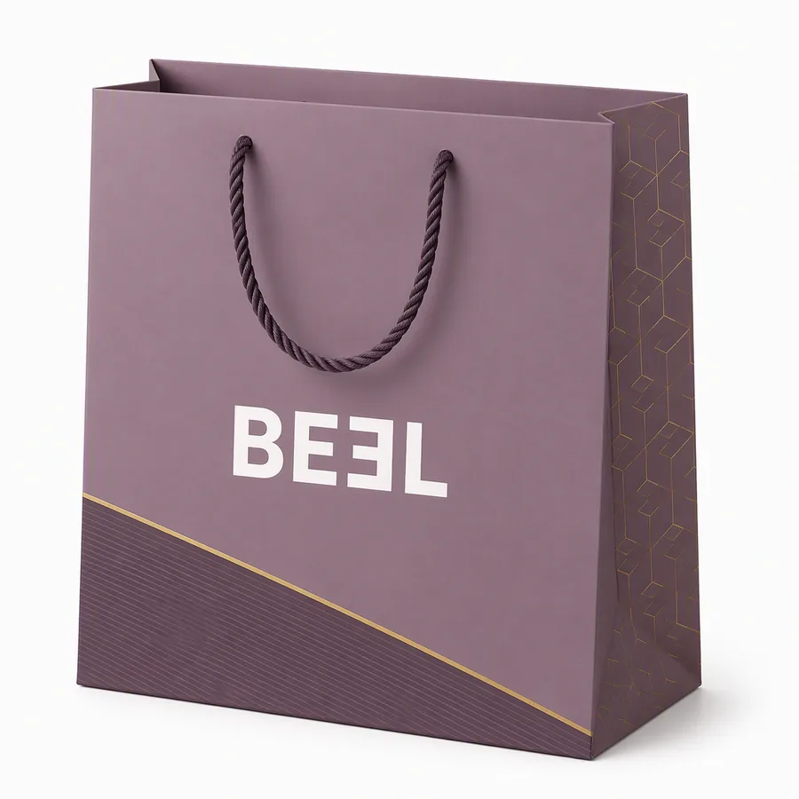 Custom Printed Paper Bag - Mauve Geometric