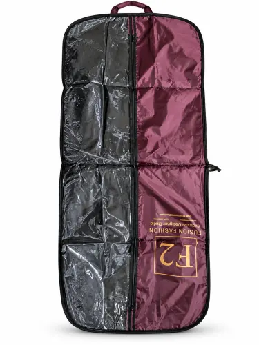Maroon and Transparent Suit Cover