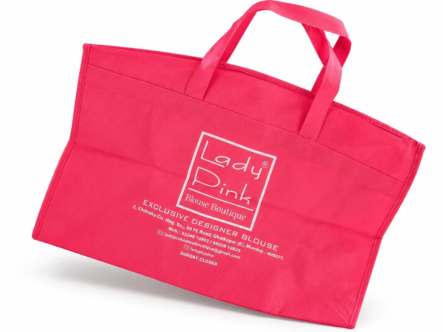 Red Carry Bag with Print – Front view