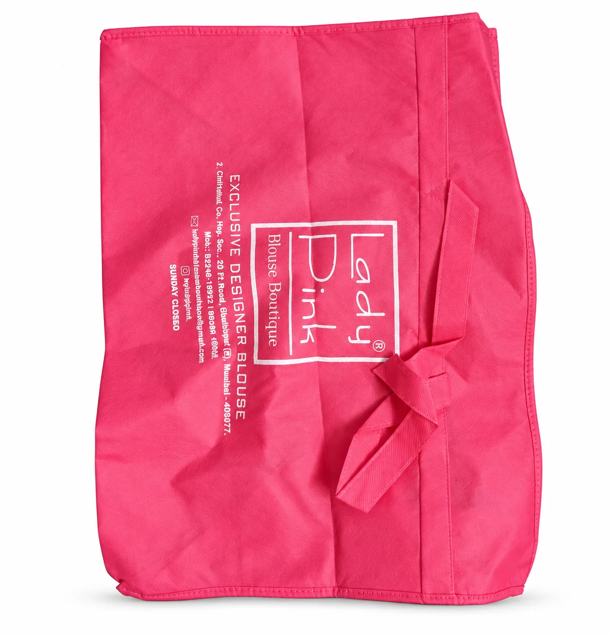 Pink Carry Bag with Print – Front view