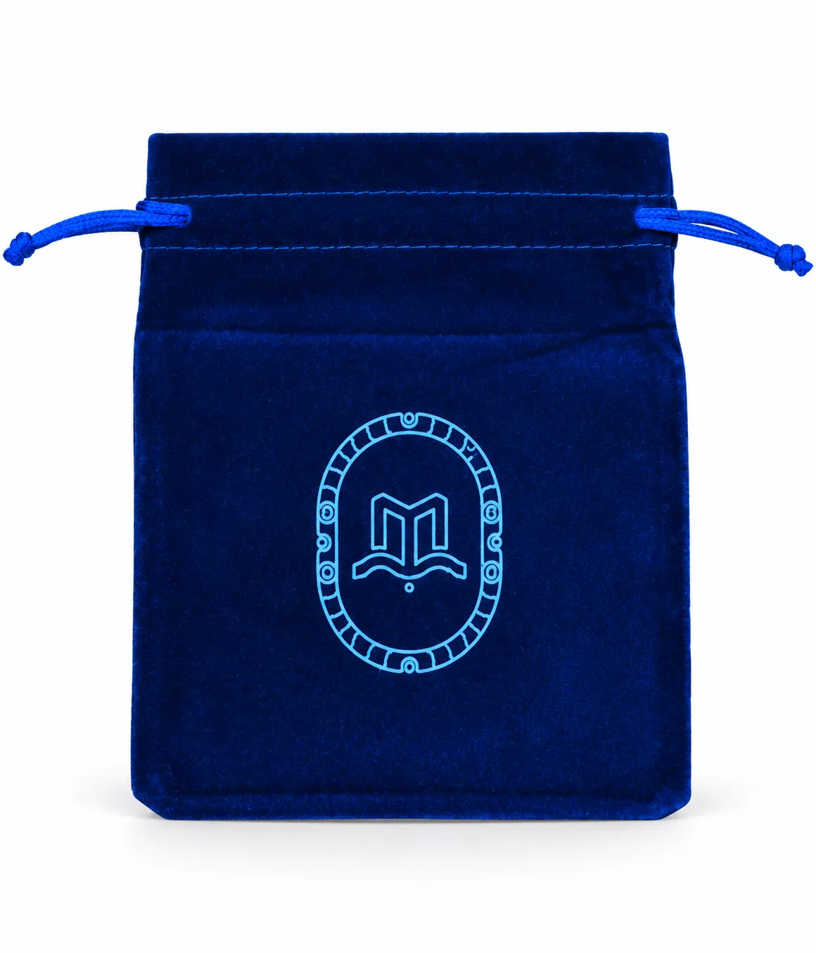 Blue Velvet Drawstring Pouch – Front view
