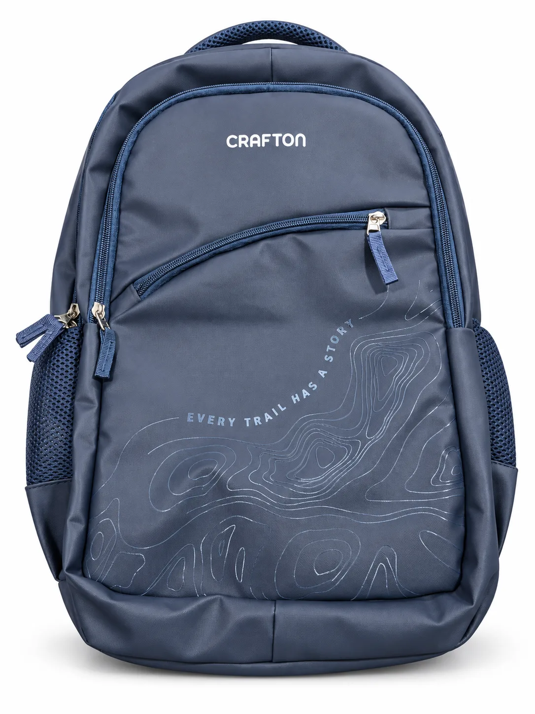 Navy Contour-Print Backpack – Front view