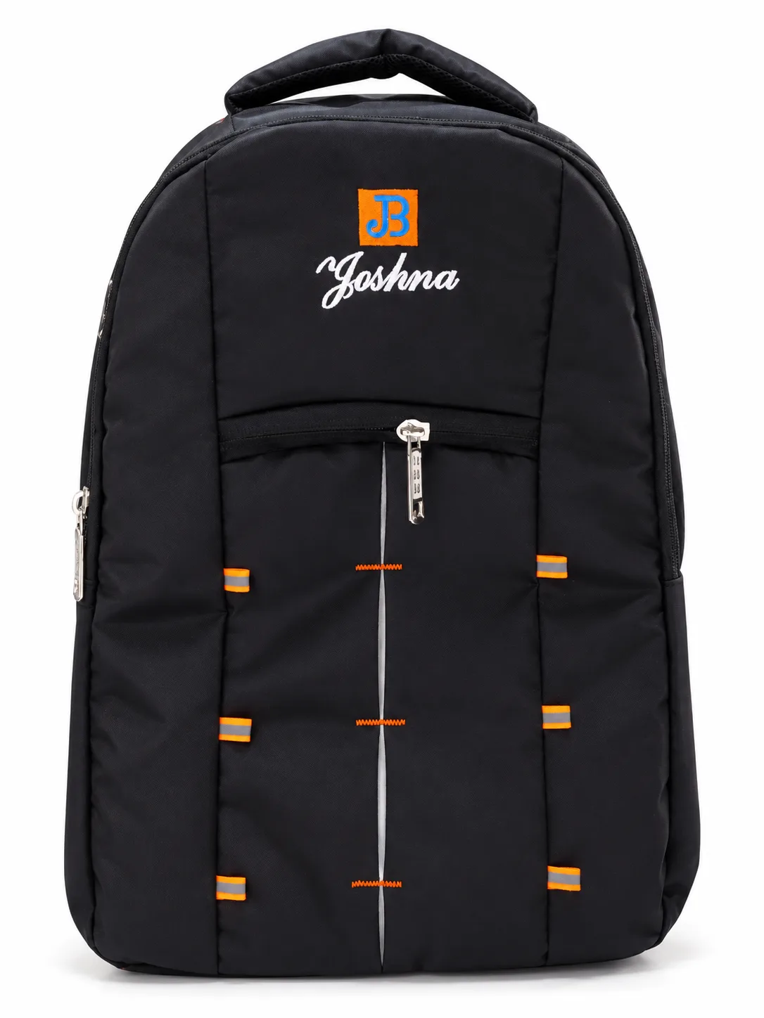 Black Backpack with Tan Accents – Front view