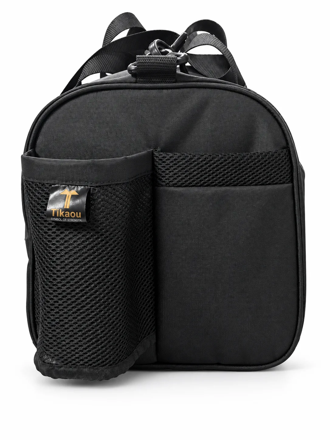 Black Duffel with Bottle Pocket – Side view