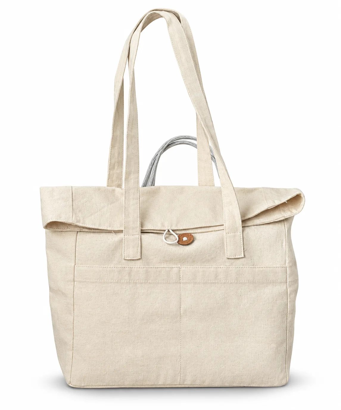 Canvas Button Tote – Front view