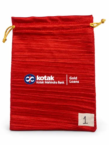 Red Drawstring Pouch with Gold Cord
