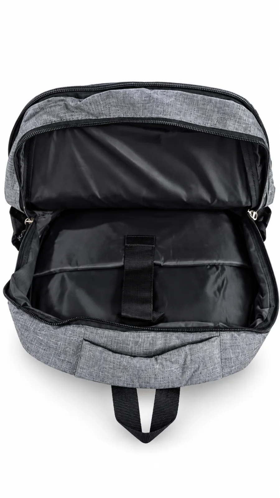 Grey Laptop Backpack – Interior view