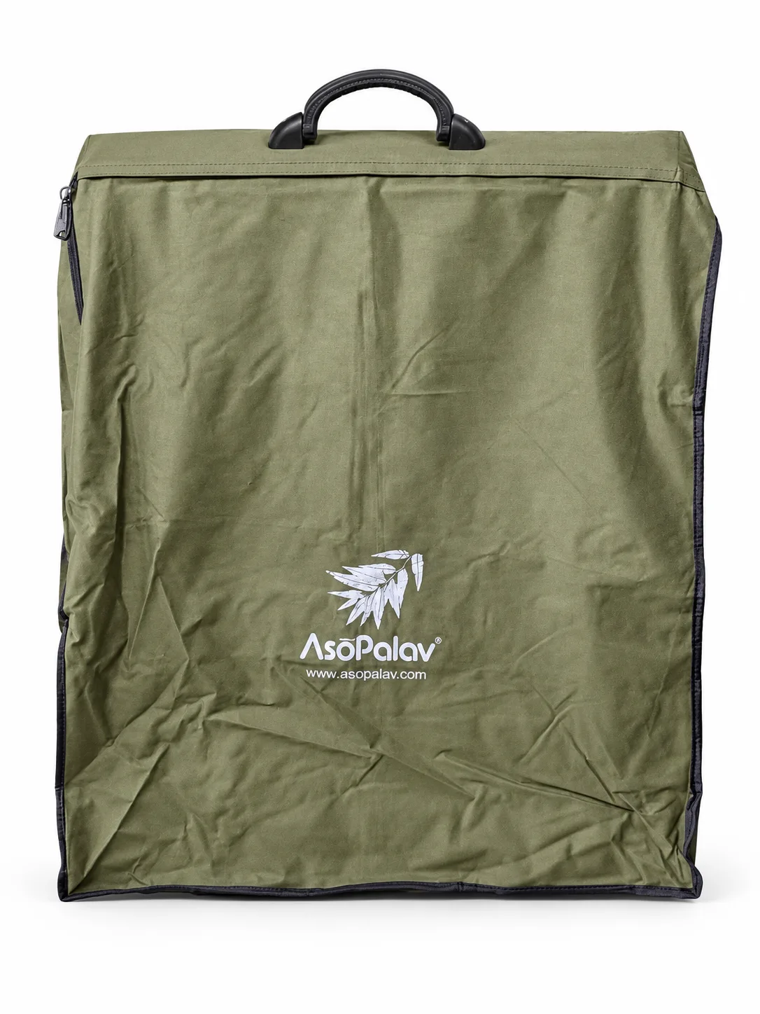 Olive Suit Cover with Handle – Front view