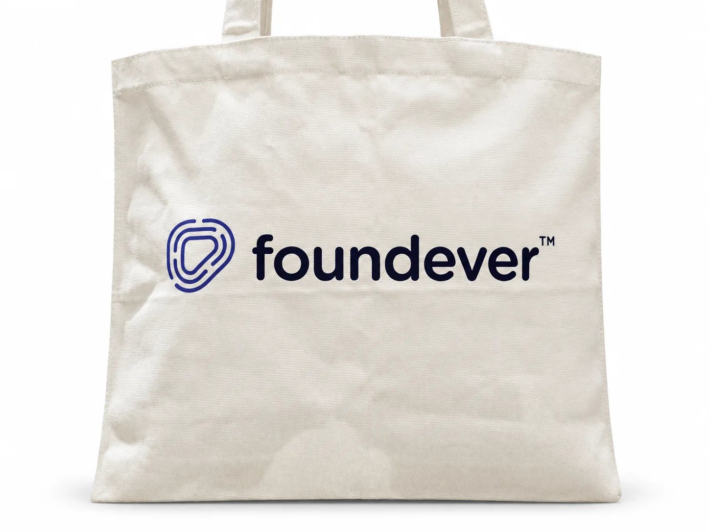 Flat Canvas Tote with Logo Print – Front view