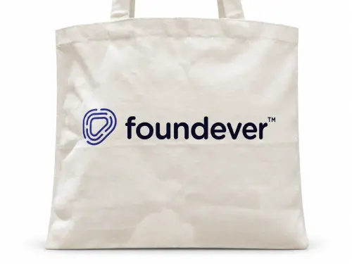 Flat Canvas Tote with Logo Print