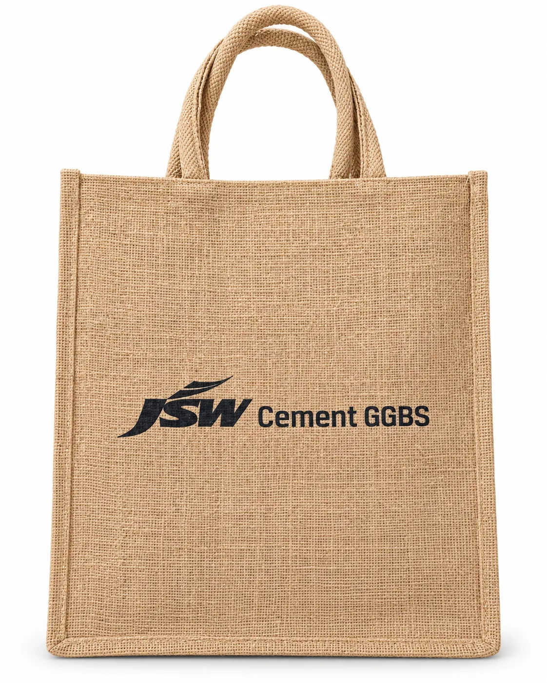 Jute Bag with Logo Print – Front view
