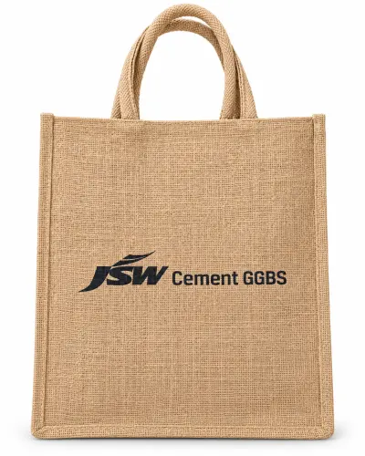 Jute Bag with Logo Print
